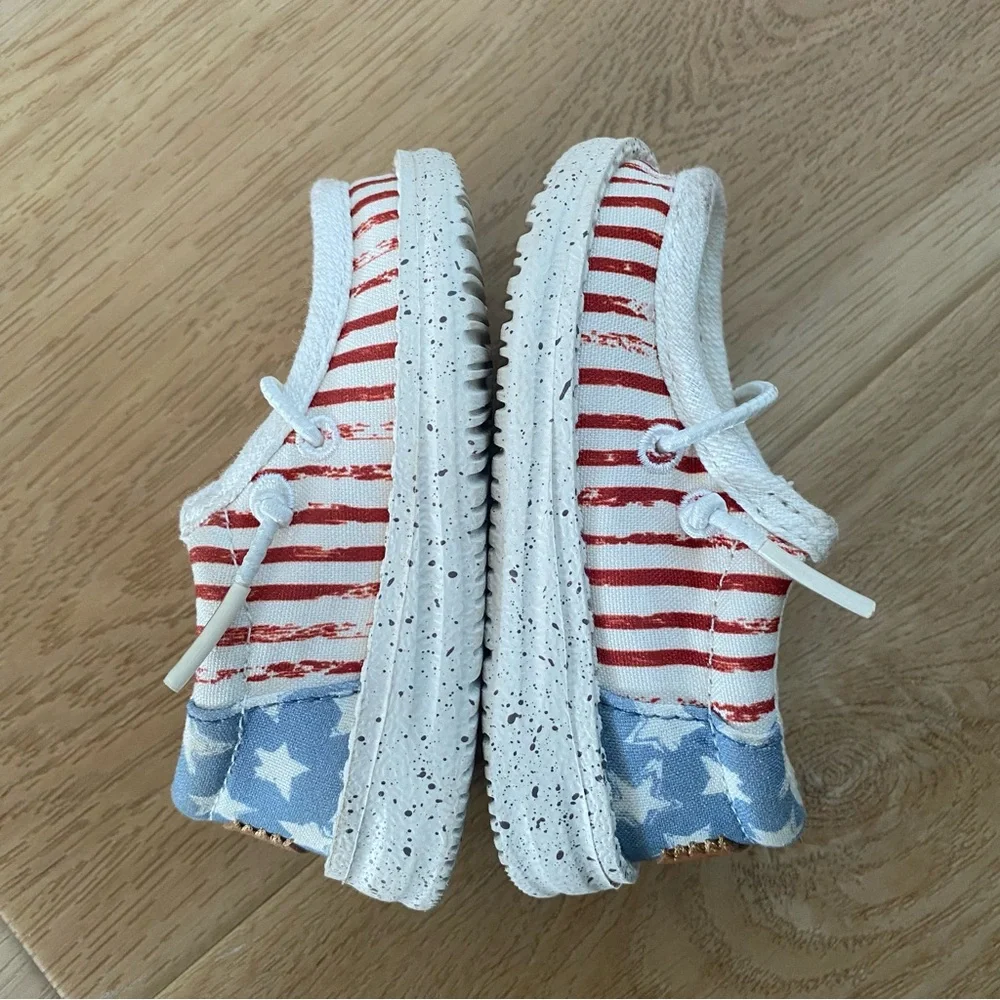 HEY DUDE Wally Funk Toddler Americana Stars Shoes